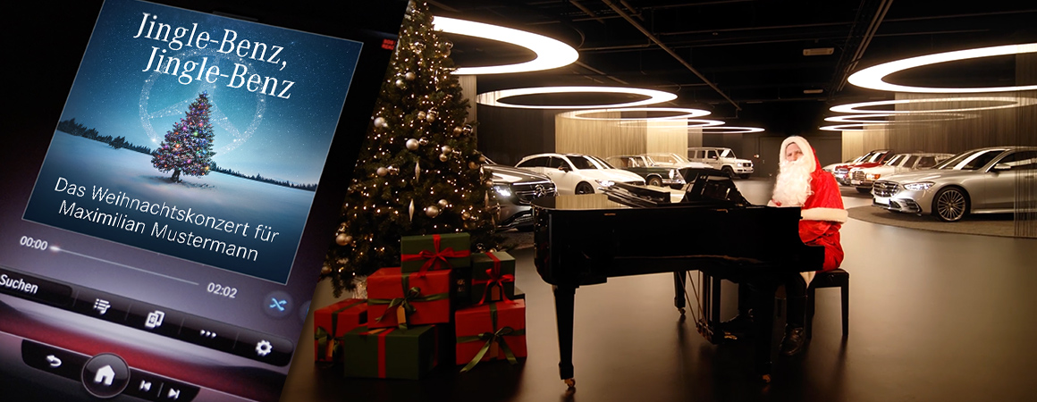 Mercedes singt „Jingle-Benz“ mit Wonderlandmovies im personalisierten Video-Weihnachtsgruß für Kunden, Freunde und Mitarbeiter