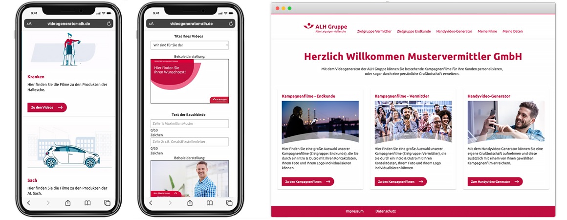 Alte Leipziger creates branded video communication thanks to Wonderlandmovies video generator platform