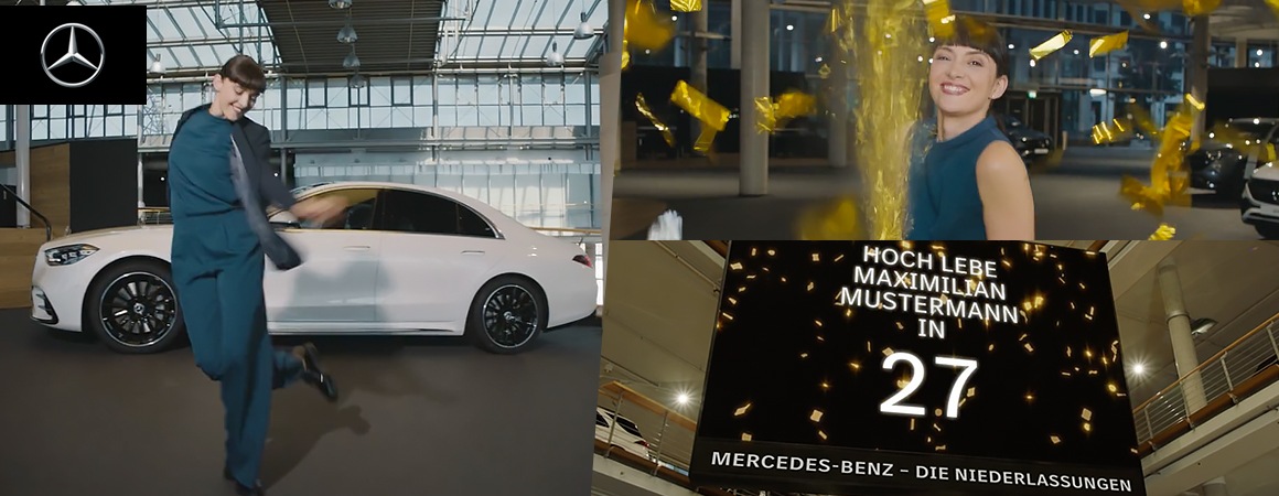 ﻿Mercedes-Benz - makes personalized birthday greetings dance