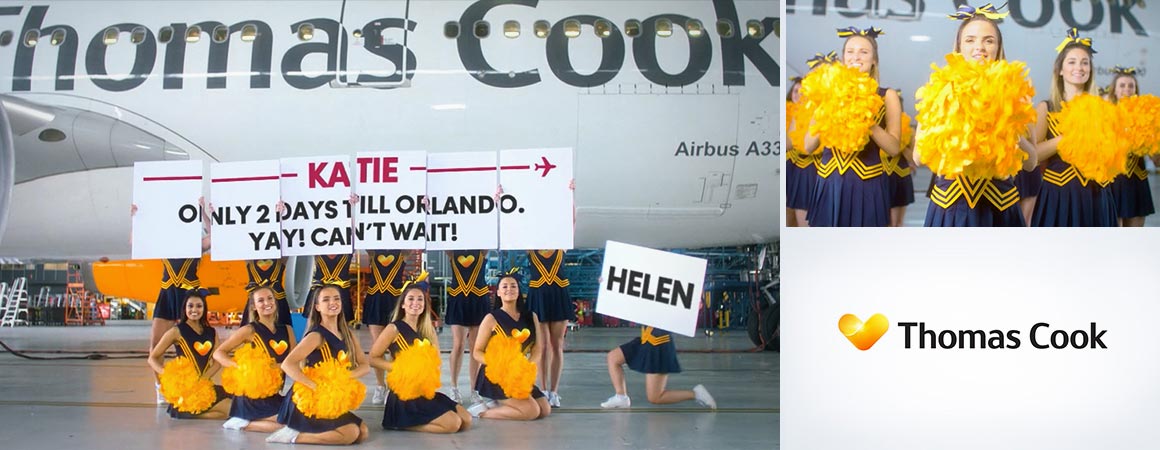 Thomas Cook - Cheerleader greetings as travel inspiration